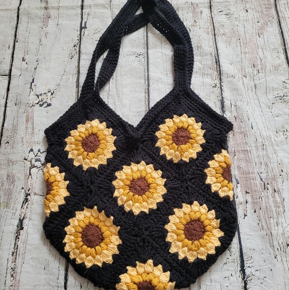Hand Crafted Handbags - New cotton sunflower shoulder bag